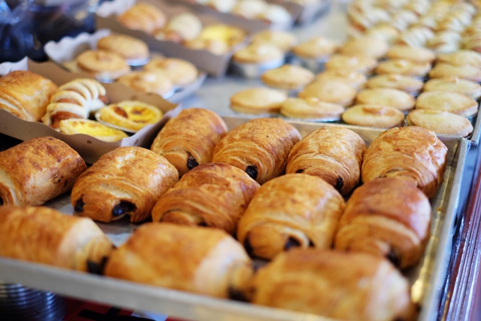 A tray of fresh pastries
