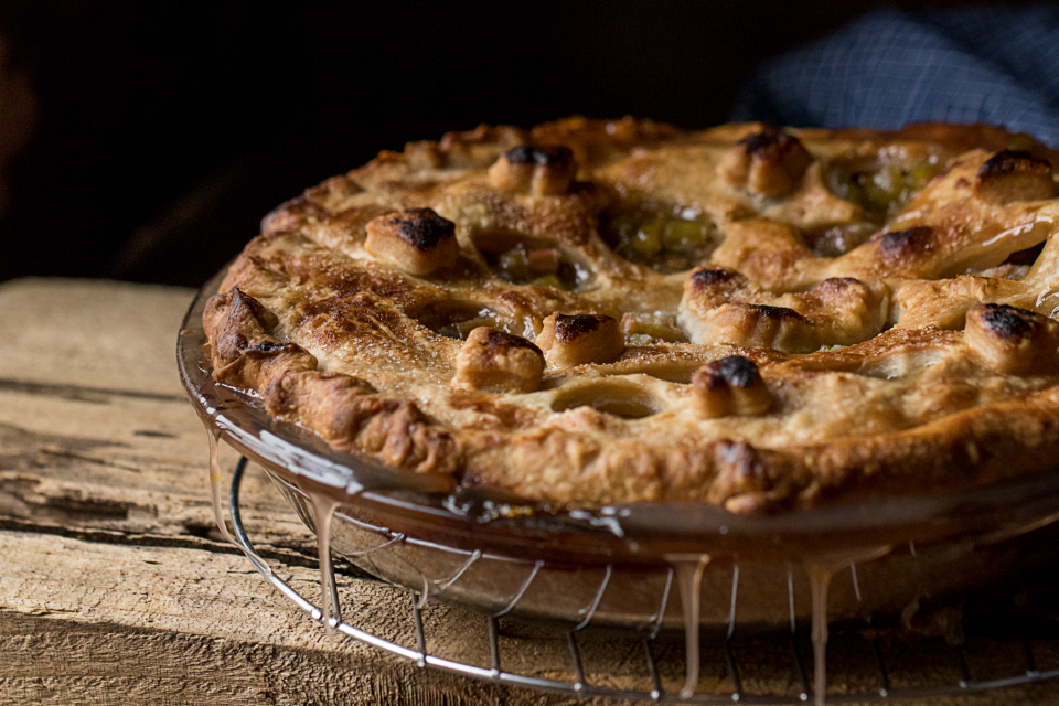 A golden homemade pie