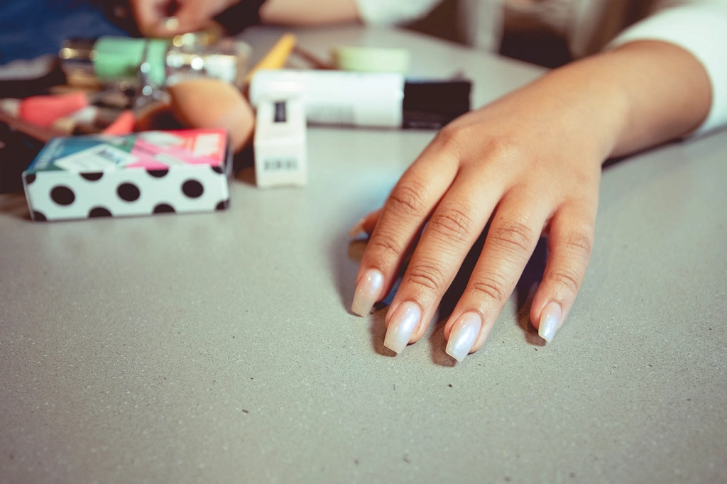 Freshly manicured nails